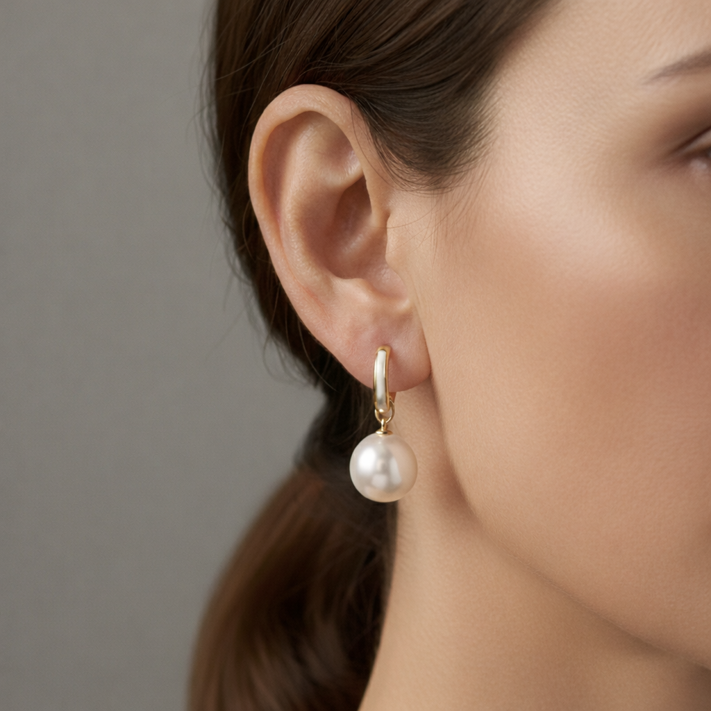 Convertible Freshwater Pearl Hoop Earrings