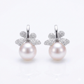 Freshwater Pearl Bow Hoop Earrings