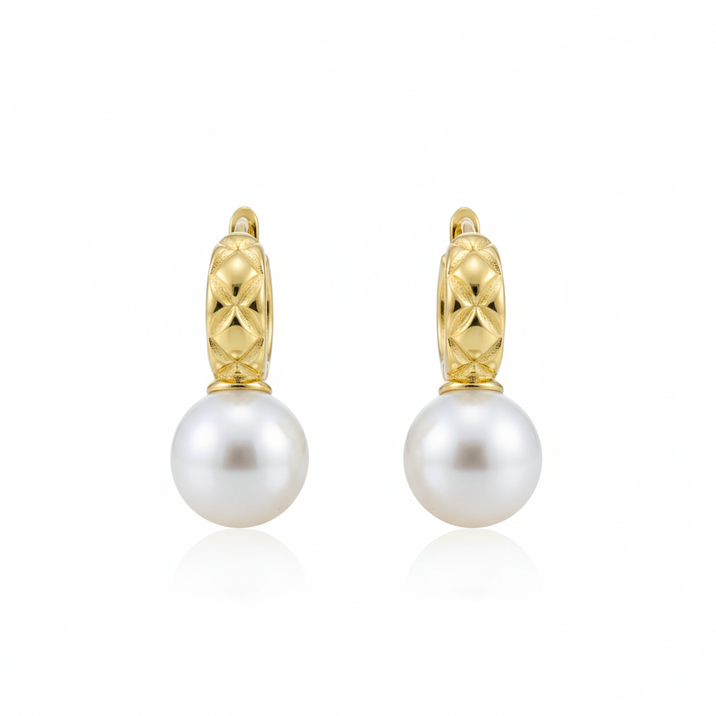 Bold Freshwater Pearl Hoop Earrings