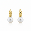 Bold Freshwater Pearl Hoop Earrings