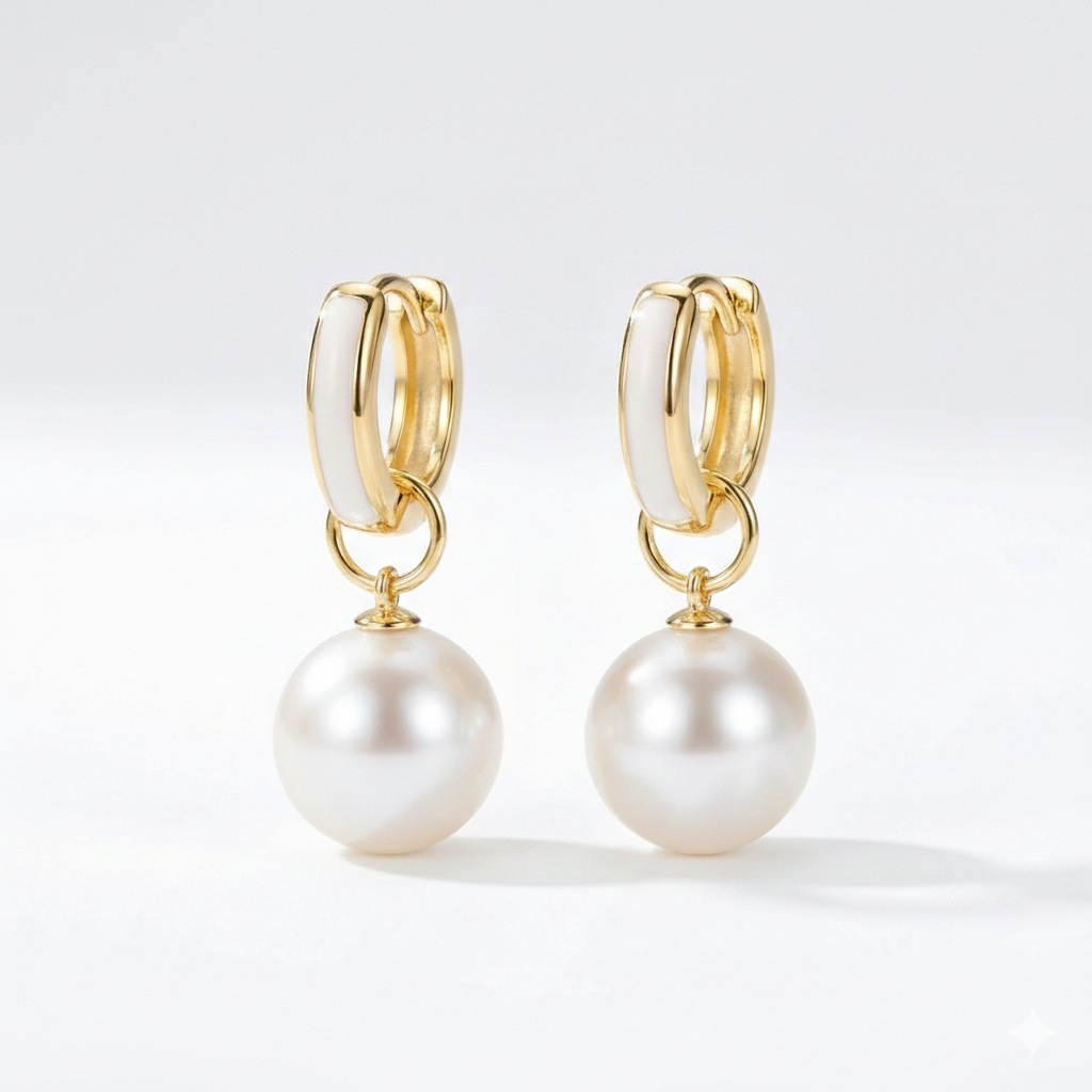Convertible Freshwater Pearl Hoop Earrings