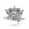Handmade baroque pearl fairy pendant on white background