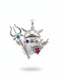 Handmade baroque pearl knight pendant on white background