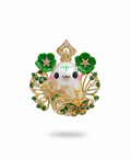 Handmade baroque pearl fairy pendant on white background