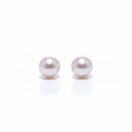 Pearl stud earrings front view on white background