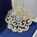 Gold vermeil pearl brooch in natural light