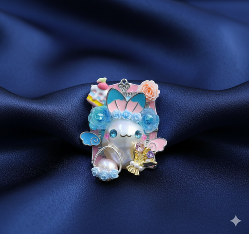 Candy Garden Bunny Baroque Pearl Fairy Pendant