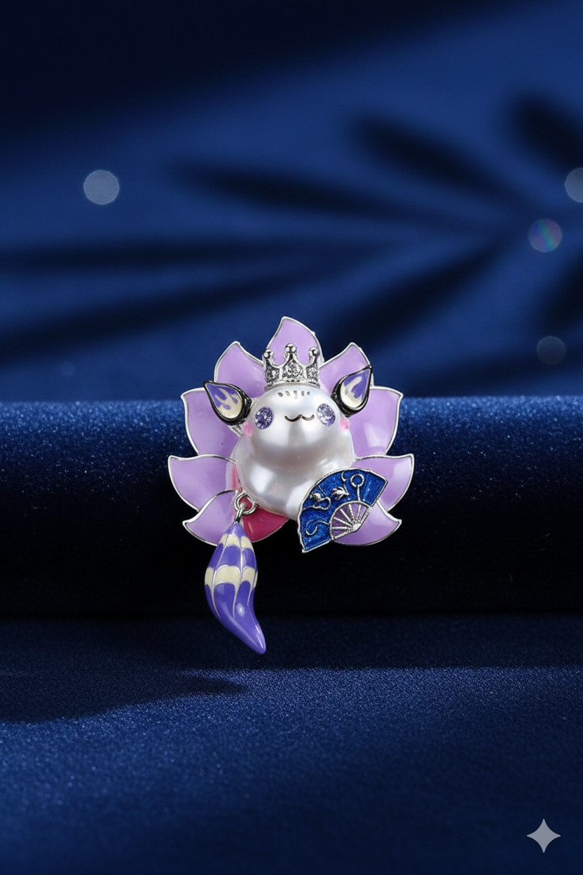Handmade fox baroque pearl pendant with creative character design