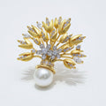 Golden Wheat Pearl Brooch