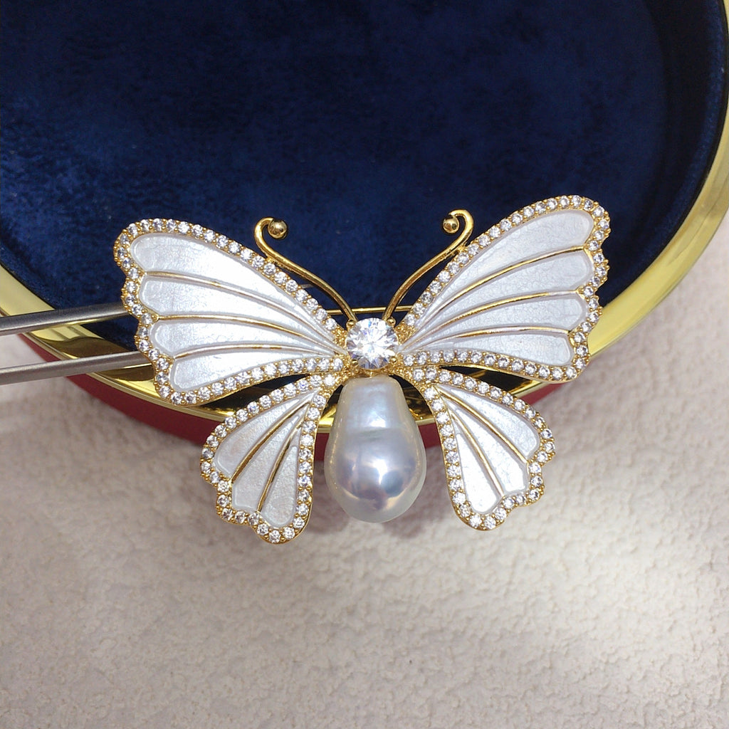 Butterfly Baroque Pearl Brooch