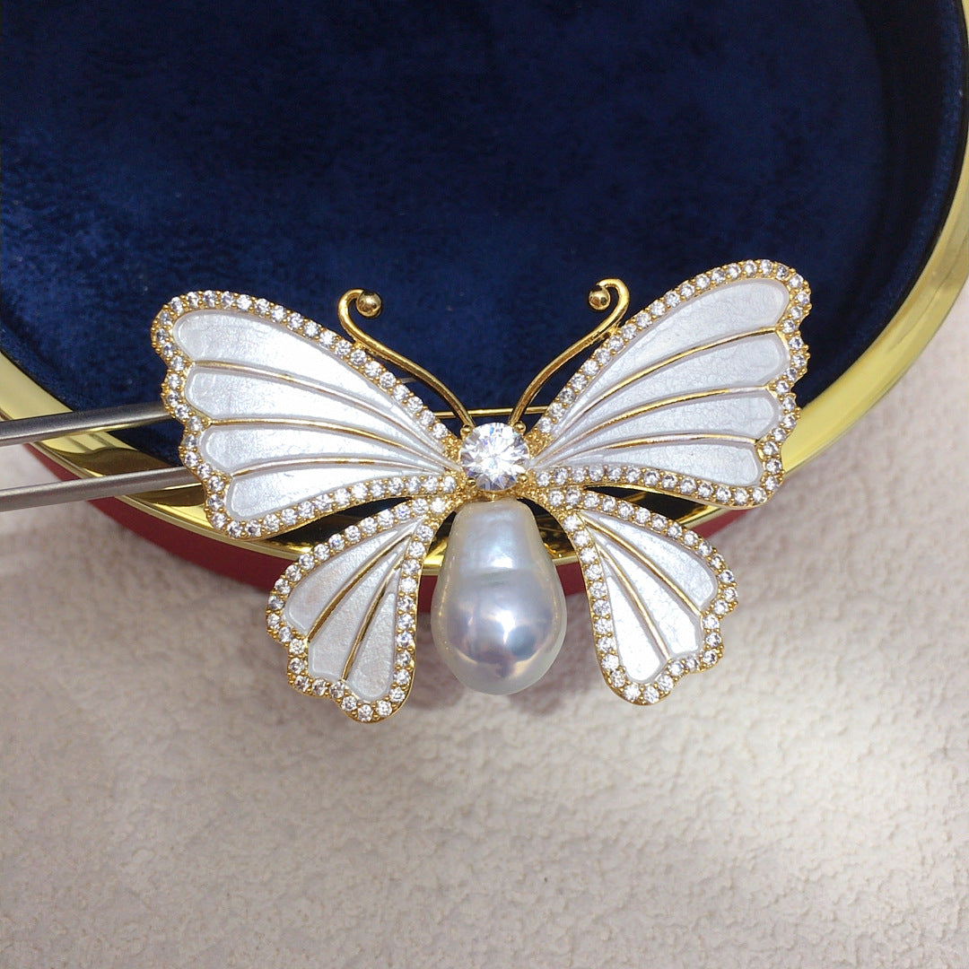 Butterfly Baroque Pearl Brooch