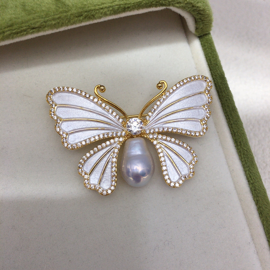 Butterfly Baroque Pearl Brooch