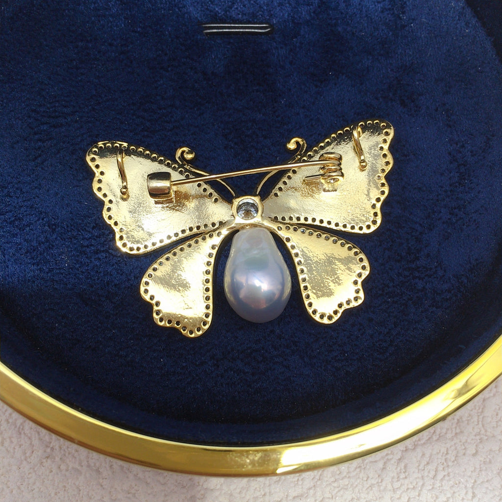 Butterfly Baroque Pearl Brooch