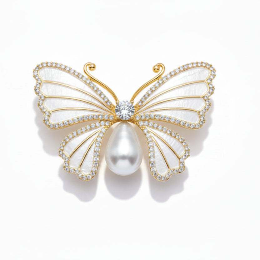 Butterfly Baroque Pearl Brooch
