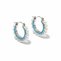 Turquoise Pearl Hoop Earrings