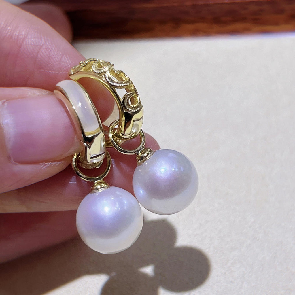 Convertible Freshwater Pearl Hoop Earrings