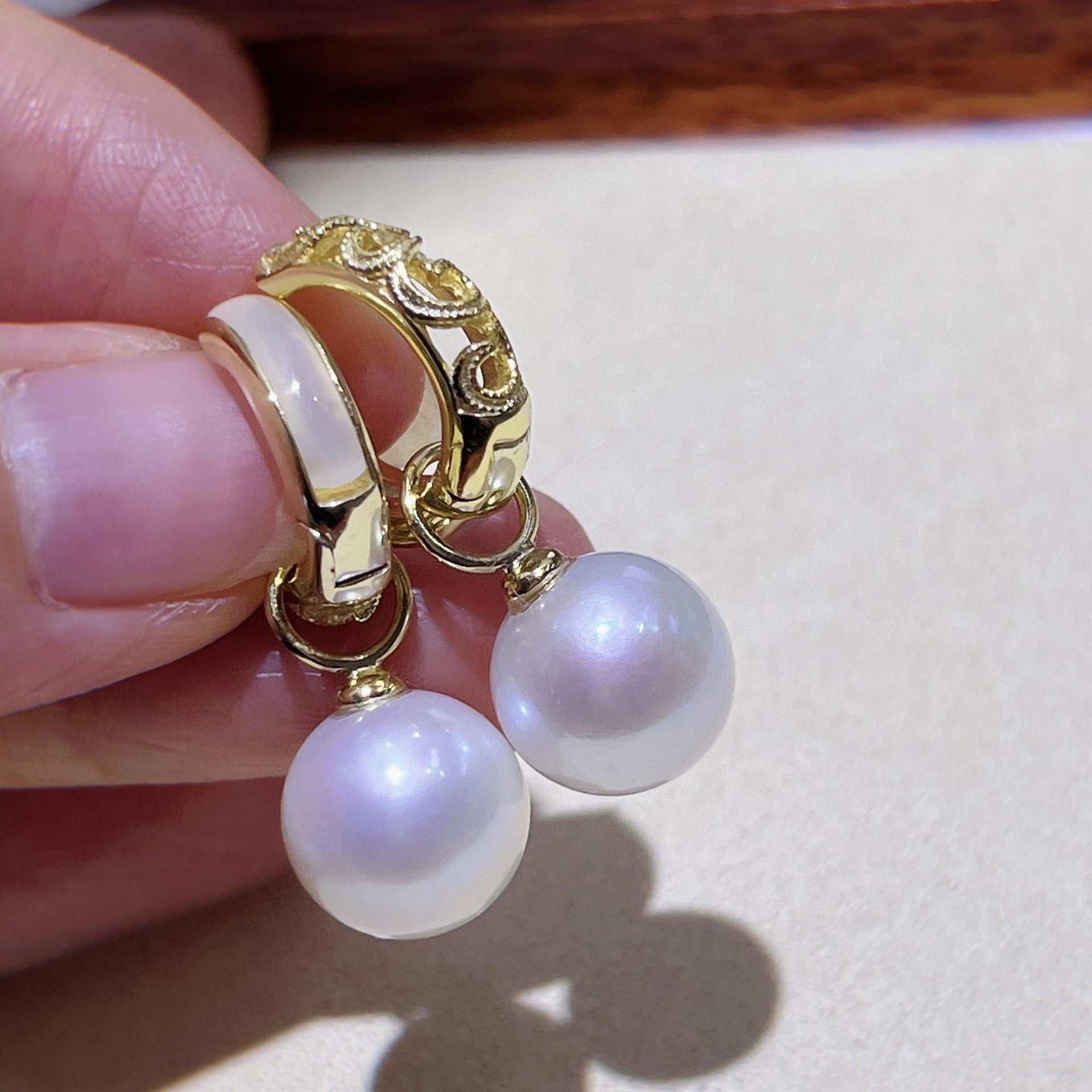 Convertible Freshwater Pearl Hoop Earrings
