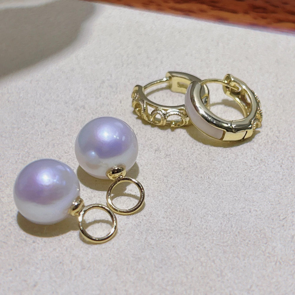 Convertible Freshwater Pearl Hoop Earrings