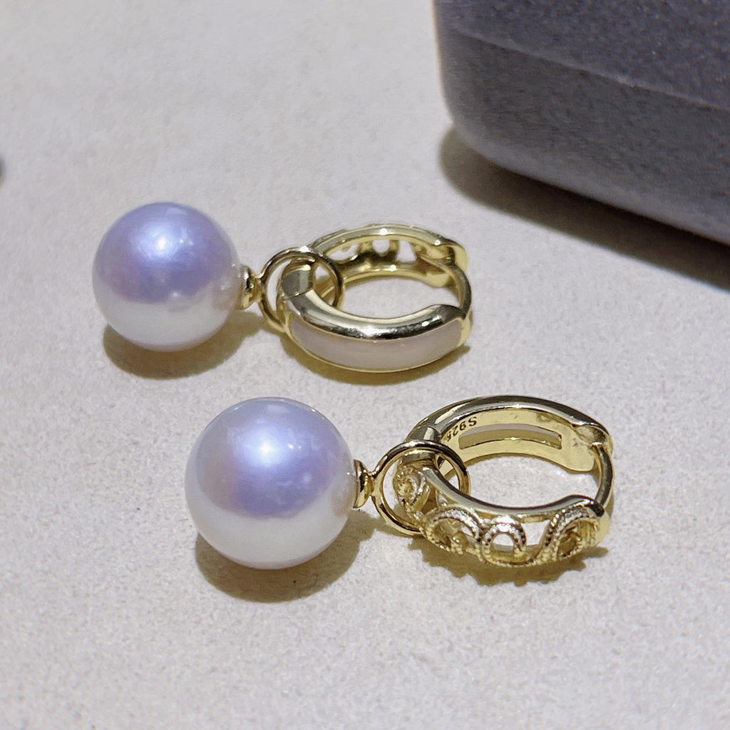 Convertible Freshwater Pearl Hoop Earrings