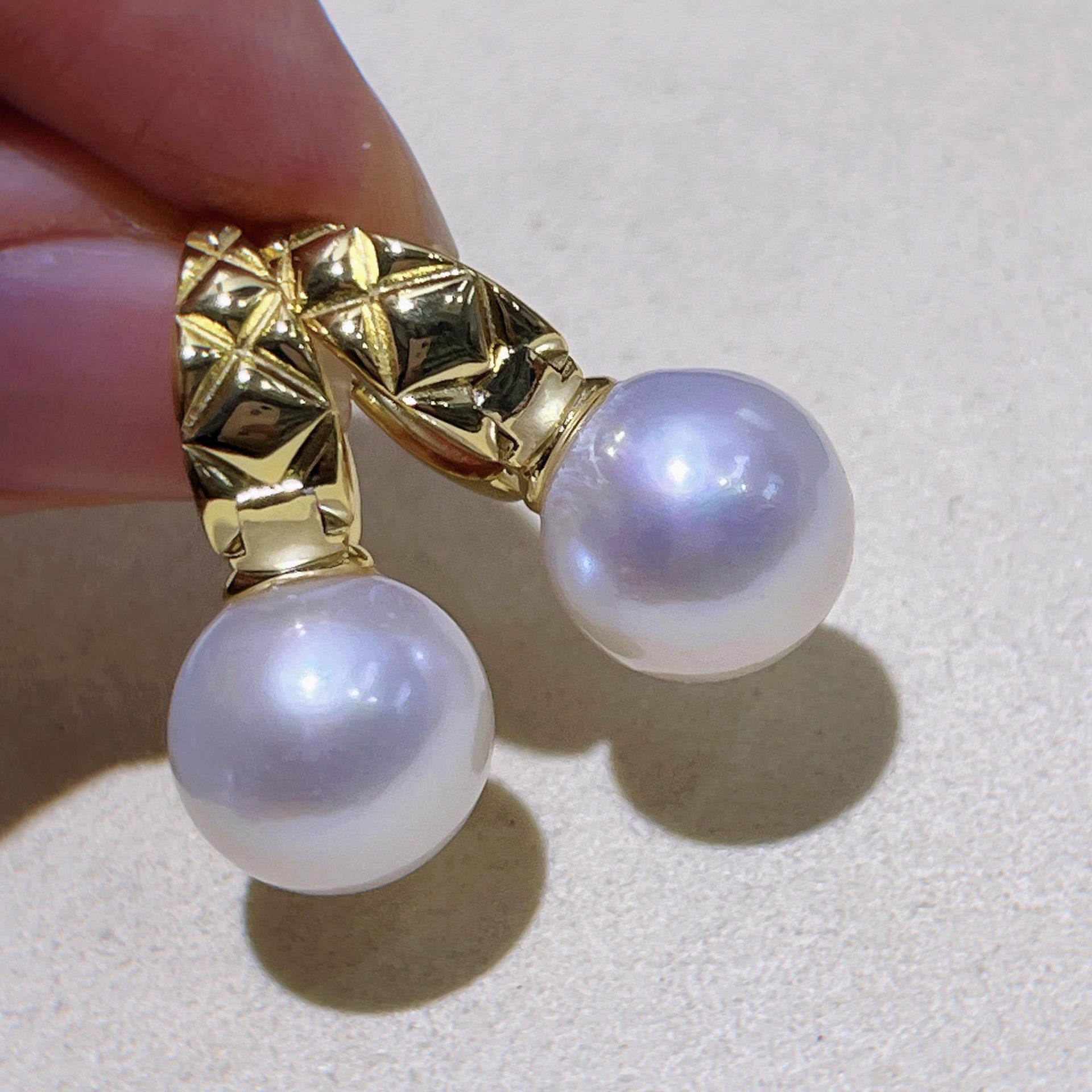 Bold Freshwater Pearl Hoop Earrings