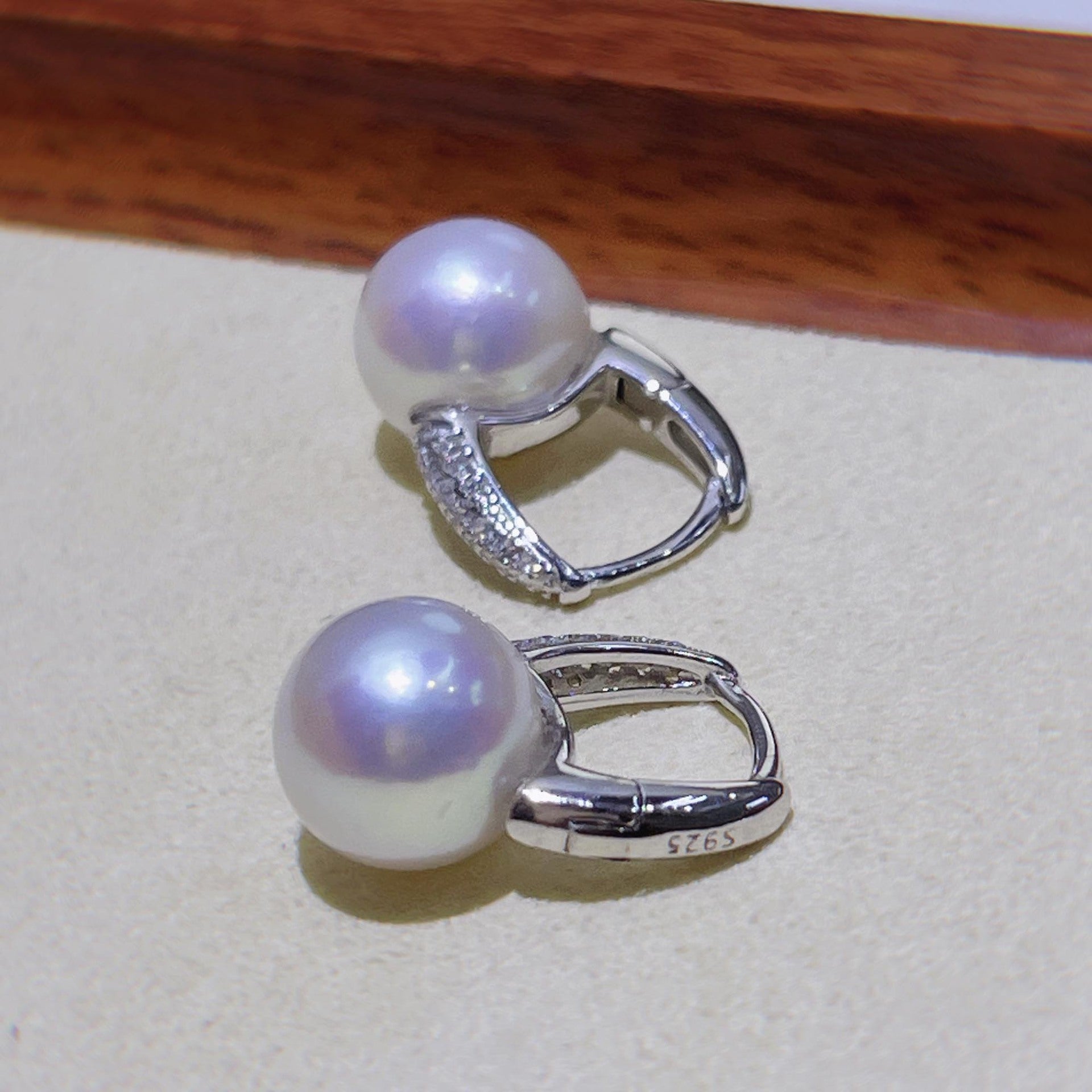 Freshwater Pearl Silver Bucket Earrings