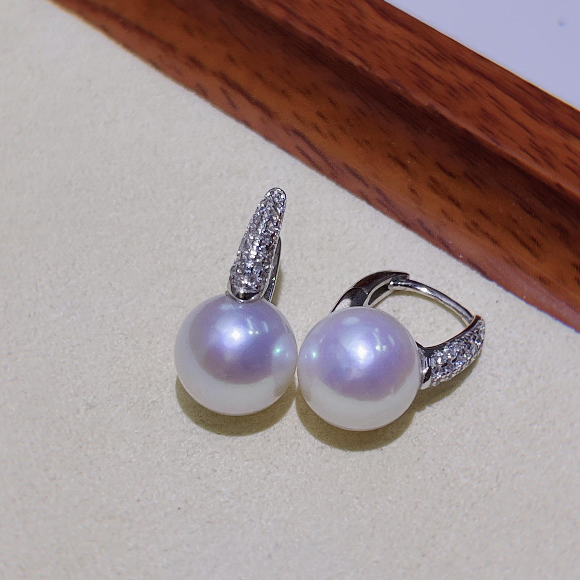 Freshwater Pearl Silver Bucket Earrings