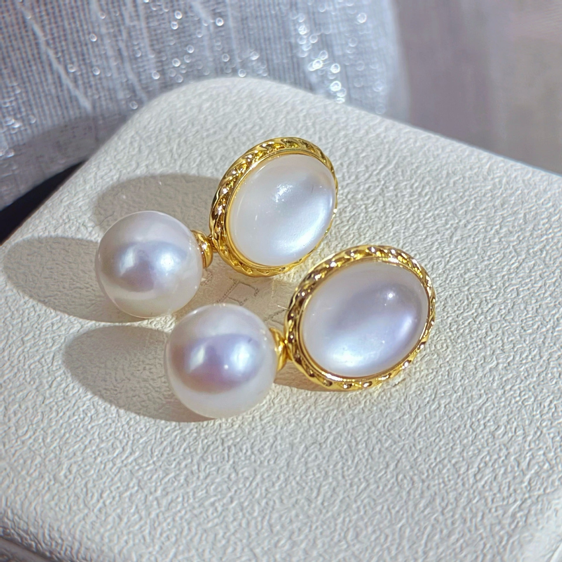 Freshwater Pearl & Mother of Pearl Earrings