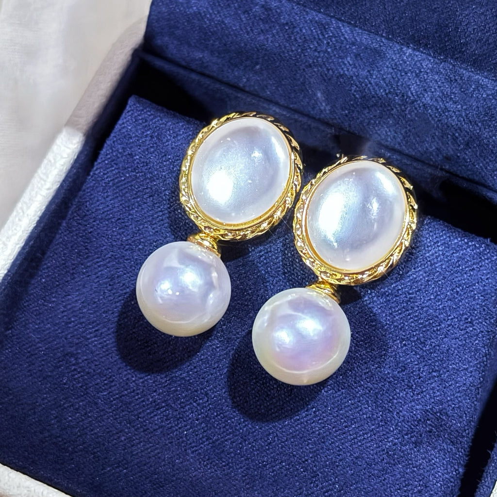 Freshwater Pearl & Mother of Pearl Earrings