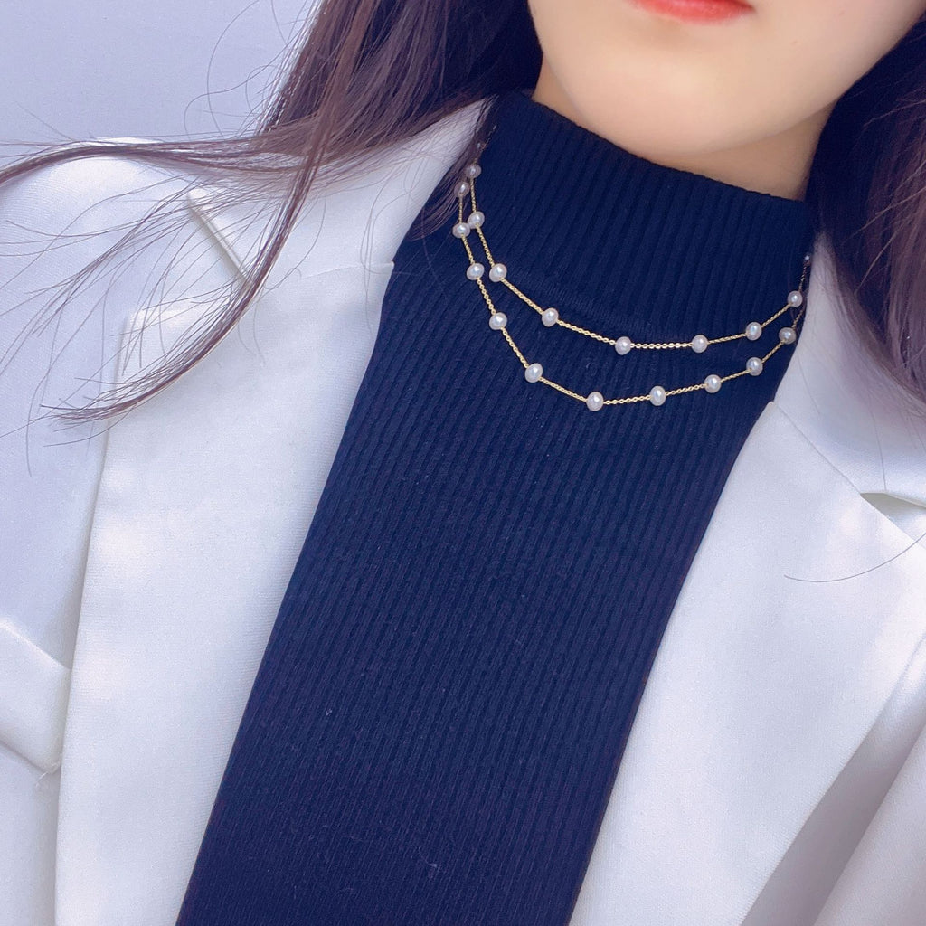 Starry Pearl Layered Necklace