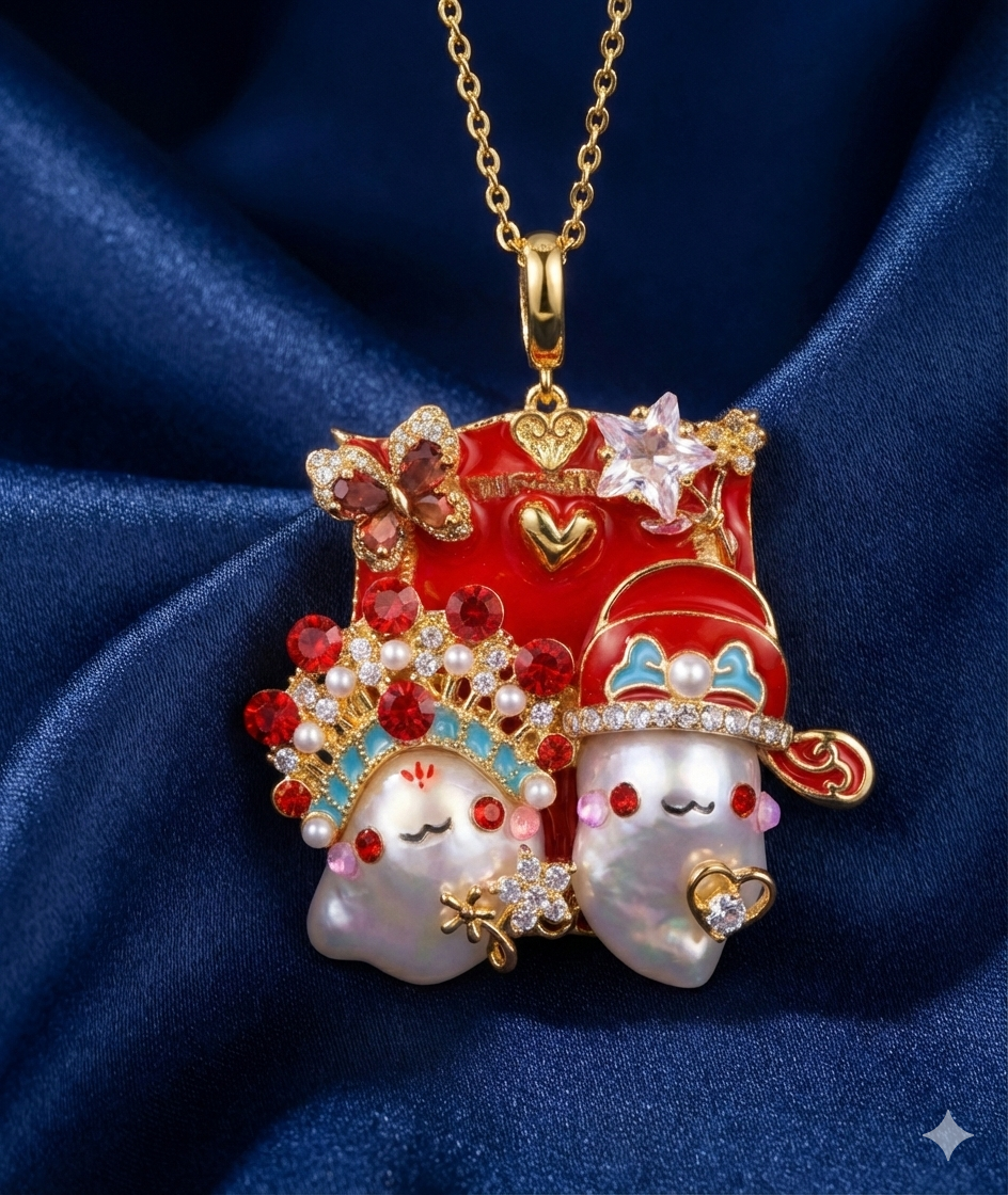 Happiness Baroque Pearl Couple Pendant