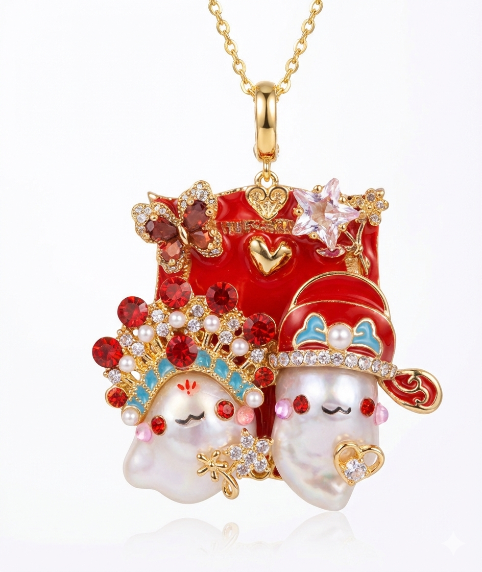 Happiness Baroque Pearl Couple Pendant