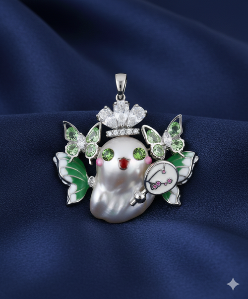 Butterfly Crown Baroque Pearl Sprite Pendant
