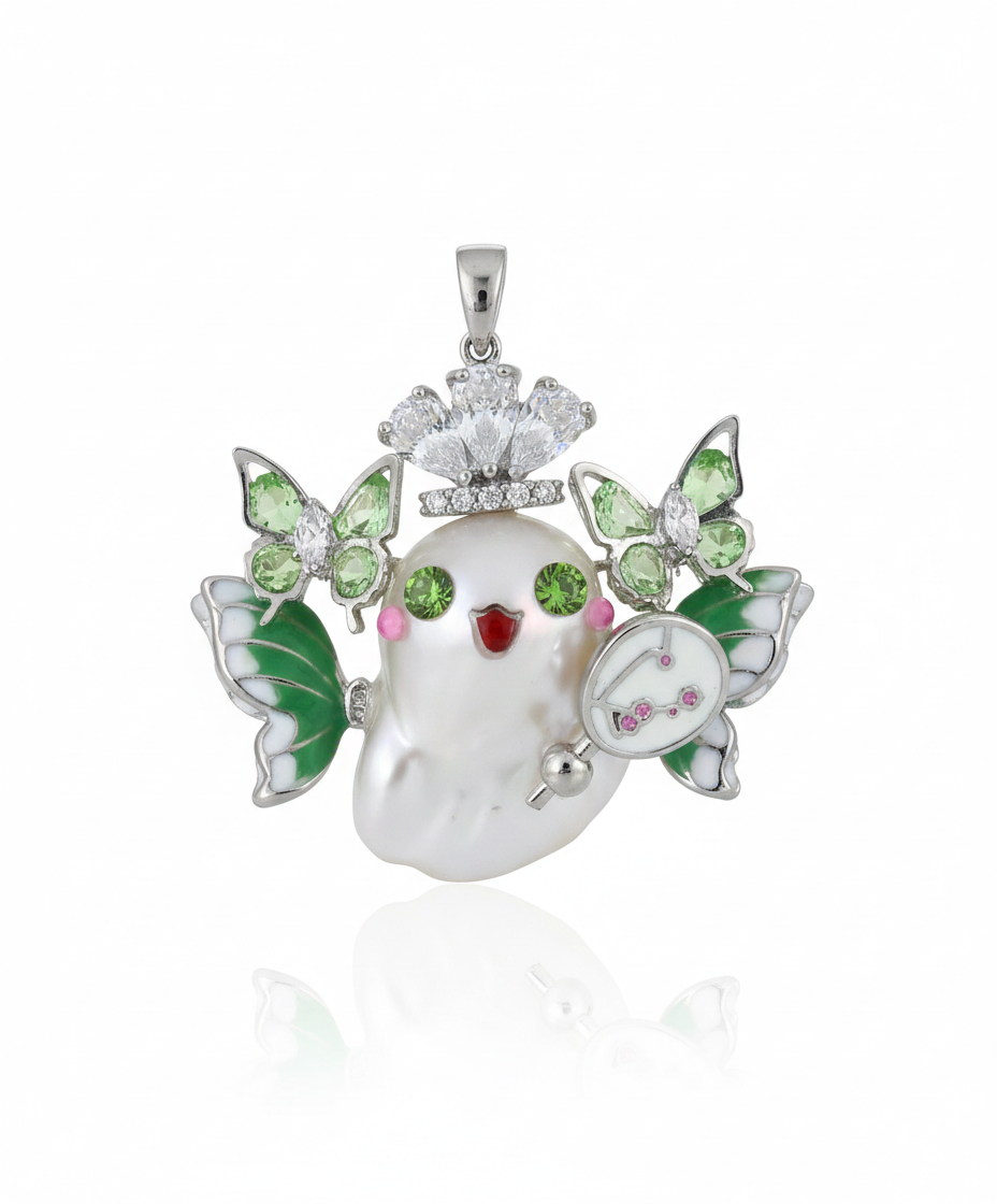 Butterfly Crown Baroque Pearl Sprite Pendant